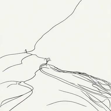a mimalist single line drawing of 'A New Path to Success' --s 50