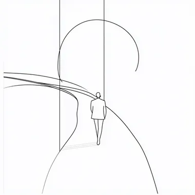 a mimalist single line drawing of 'A New Path to Success' --s 50