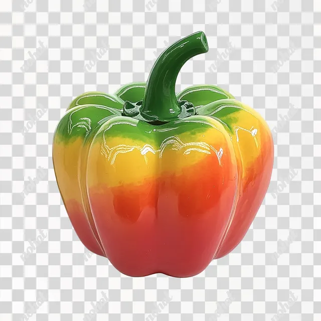 PNG Realistic red and yellow bell pepper isolated, perfect for educational use