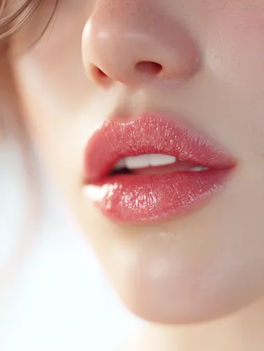 Hyperrealistic lips: extreme close-up of a woman's lips, showcasing every detail and texture, perfect shape, subtle color variations, soft, diffused lighting, pristine white background, 8k resolution, ultra-detailed, photorealistic textures, subtle subsurface scattering, cinematic quality  rofile c4em7ly