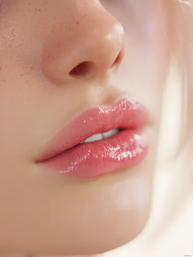 Hyperrealistic lips: extreme close-up of a woman's lips, showcasing every detail and texture, perfect shape, subtle color variations, soft, diffused lighting, pristine white background, 8k resolution, ultra-detailed, photorealistic textures, subtle subsurface scattering, cinematic quality  rofile c4em7ly