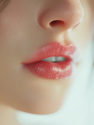 Hyperrealistic lips: extreme close-up of a woman's lips, showcasing every detail and texture, perfect shape, subtle color variations, soft, diffused lighting, pristine white background, 8k resolution, ultra-detailed, photorealistic textures, subtle subsurface scattering, cinematic quality  rofile c4em7ly