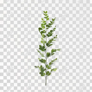 Nephrolepis exaltata plant, white background