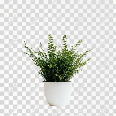 Nephrolepis exaltata plant, white background