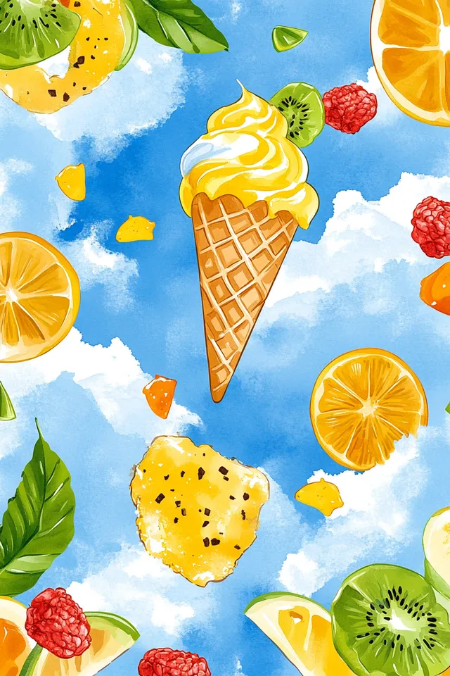 Melting Moments: A Pastel Summer Delight with Ice Cream Cones