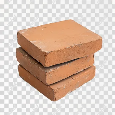 a stack of 3 bricks on a white background