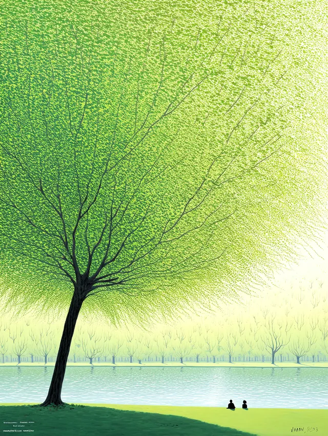 Tranquil Retreat Under an Enormous Green Tree