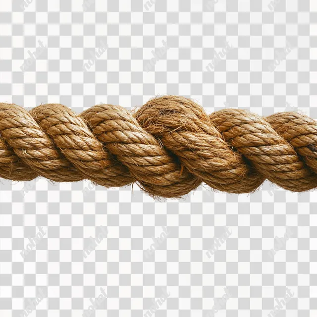 PNG Rope Knot on White Surface for Home Decor and Craft Projects
