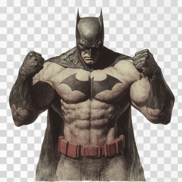Dynamic Batman: Pencil Sketch of Strength and Stance