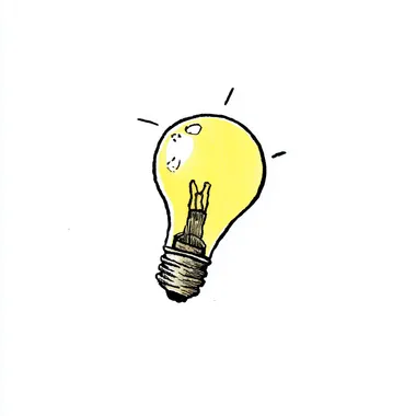 A light bulb drawn on a white background in the comic style Bill Waterson or Martin Handford --raw rofile 2zd2lqx