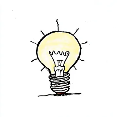 A light bulb drawn on a white background in the comic style Bill Waterson or Martin Handford --raw rofile 2zd2lqx