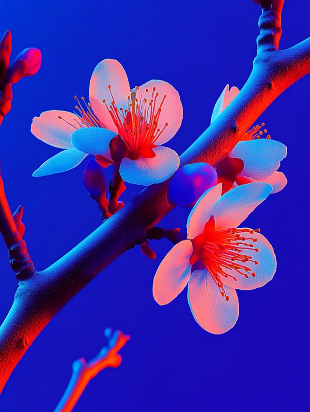 White Almond Blossoms on Tree Branch Symbolizing Hope and Purity