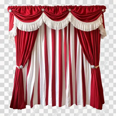single circus curtain flap white background