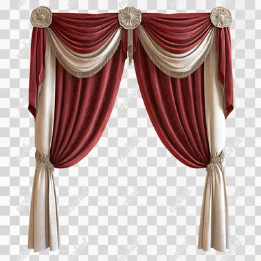 single circus curtain flap white background