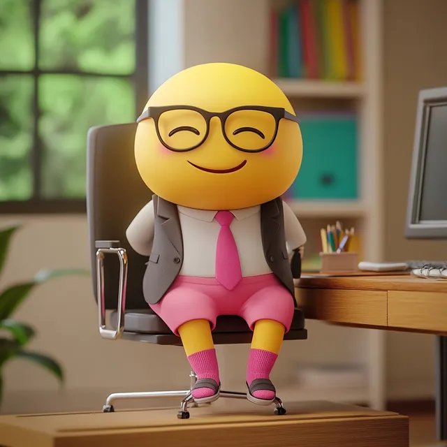 Cute Emoji in Business Attire