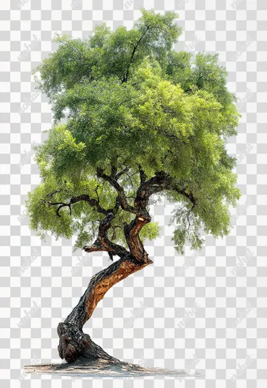 turnaround tree on white background  --raw