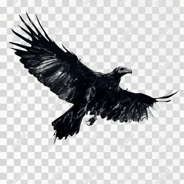 vulture flying mid air, white background,