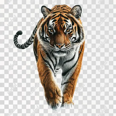 tiger, full body, realistic, white background