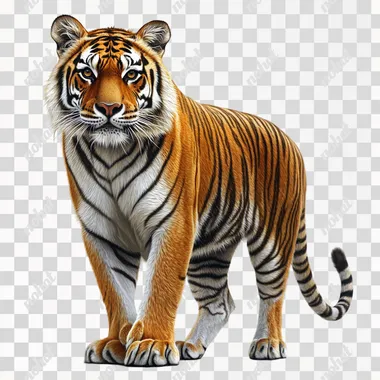 tiger, full body, realistic, white background