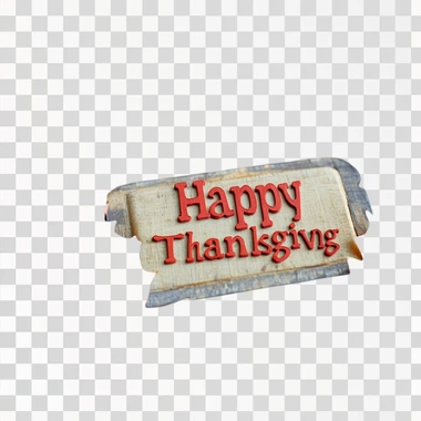 "Happy Thanksgiving" font on fall leaves, on white background