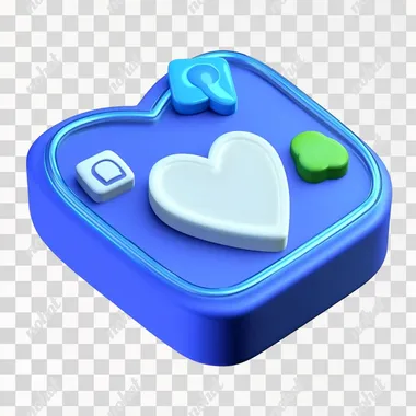 3d icon of a social media like