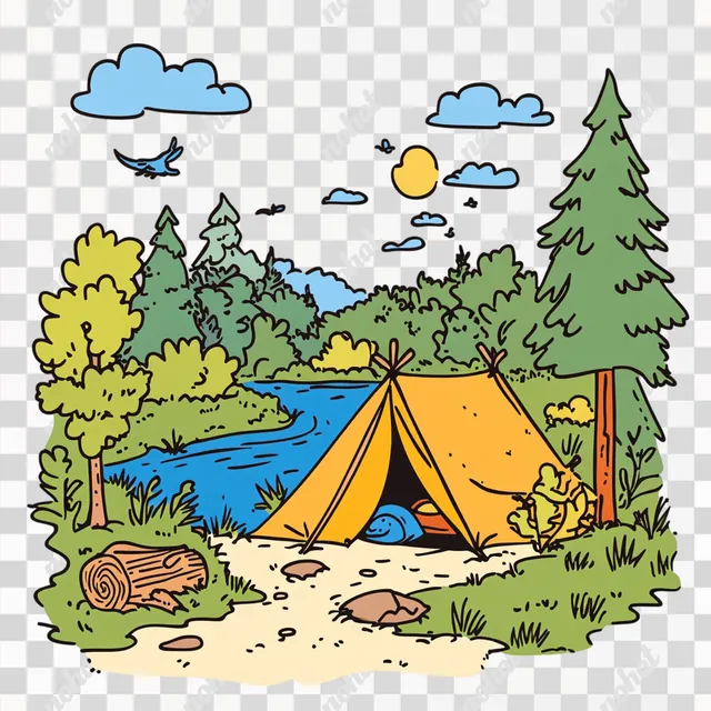 Adventure Awaits: A Colorful Camping Scene!