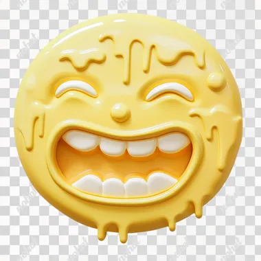 silly emoji yellow, white background