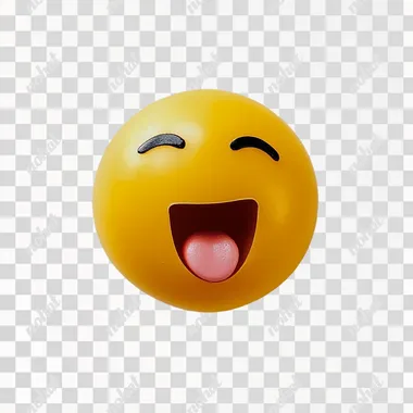 silly emoji yellow, white background