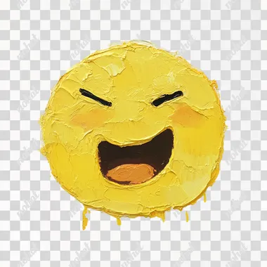 silly emoji yellow, white background