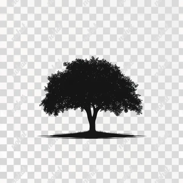 Elegant Black Tree Silhouette Logo Design