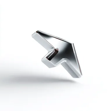 Metallic 3D cursor on white background without shadows and no perspective --raw rofile dxuc7wb