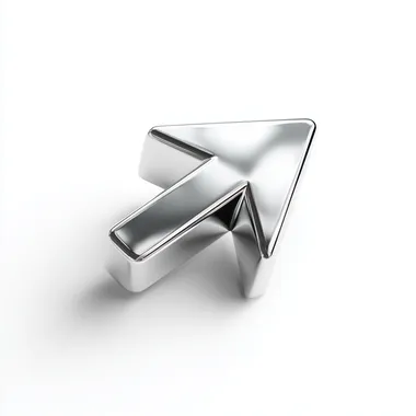 Metallic 3D cursor on white background without shadows and no perspective --raw rofile dxuc7wb