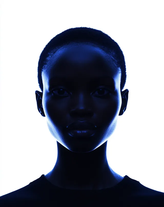 Portrait of African Woman in Minimalist High-Contrast Photography