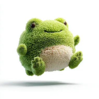 cute light green fluffy plush frog,super fluffy plush style in the air, fuffy plush frog style ,nice plush creation, veryobvious wool texture,light clean transparent background,Blendersimulated plush style,C4D Simulated plush style,front view ar 3:4 niji 6   ol2e2h2