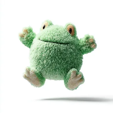 cute light green fluffy plush frog,super fluffy plush style in the air, fuffy plush frog style ,nice plush creation, veryobvious wool texture,light clean transparent background,Blendersimulated plush style,C4D Simulated plush style,front view ar 3:4 niji 6   ol2e2h2