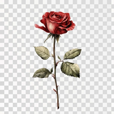 red rose, simple vector art, white background Clean background, high resolution, high detail, high quality