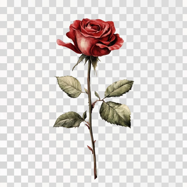 red rose, simple vector art, white background Clean backgrou