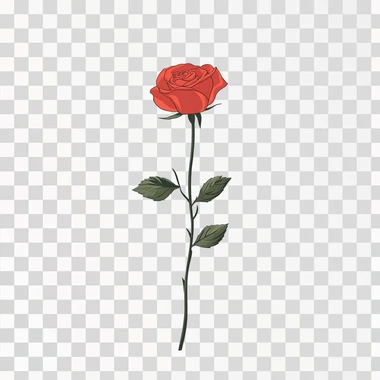 red rose, simple vector art, white background Clean background, high resolution, high detail, high quality
