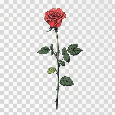 red rose, simple vector art, white background Clean background, high resolution, high detail, high quality