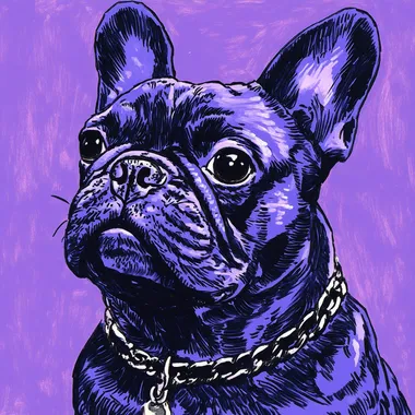 French bulldog , Surprised expressions, encounters with the unknown, Retro cartoon, simple illustration,   922586712 --s 333