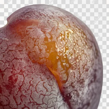 A ripe plum, white background, 8k resolution, macro lens, natural light, clear details, soft tones, tempting, sweet and sour, Extreme close-up