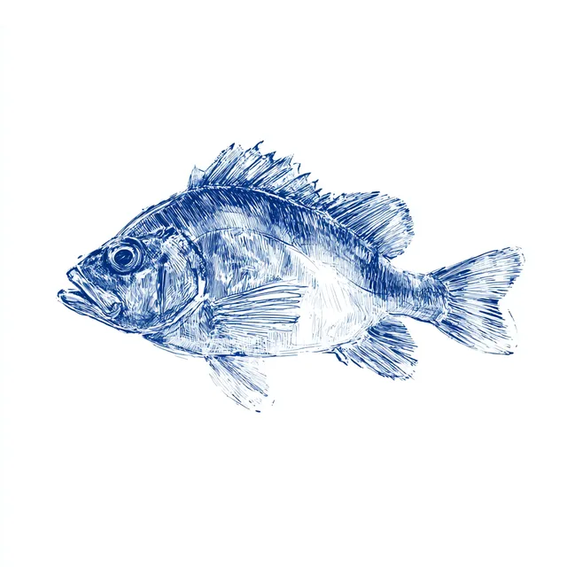 Hand Sketch of a Bluegill Fish