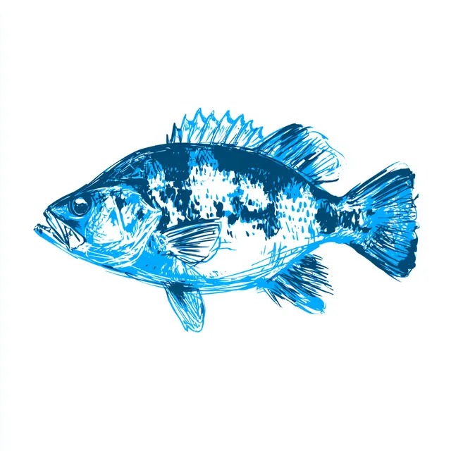Hand Sketch of a Bluegill Fish