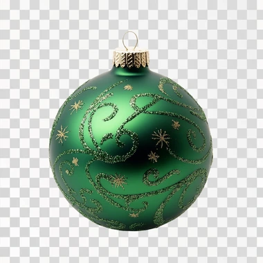 gren christmas ball white background