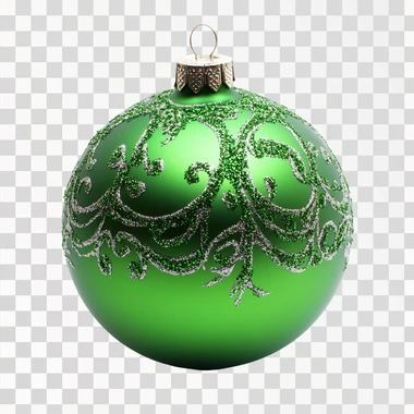 gren christmas ball white background