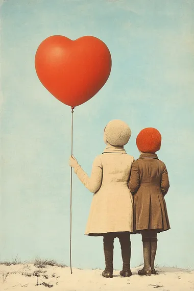 a creative valentine poster with a couple of vintage child    rofile sey644r