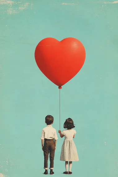 a creative valentine poster with a couple of vintage child    rofile sey644r