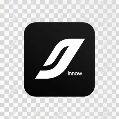 A news app logo, named InsightNow, black and white, simple
