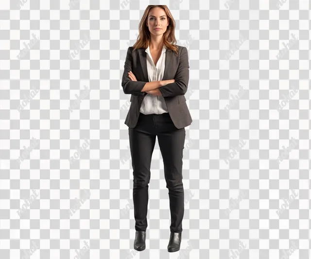 PNG Attractive 30s Woman in Business Suit Representing Tech Company
