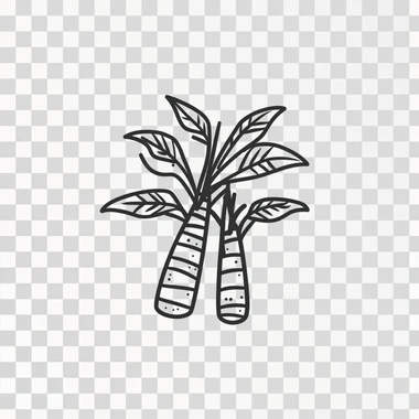 fruits sugar cane icon, minimal, black and white, isolated